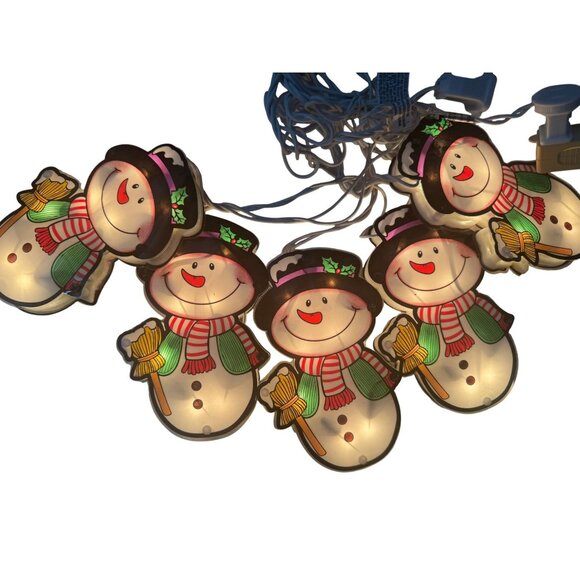 Light String 5 Snowmen NOB - Picture 3 of 4